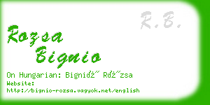 rozsa bignio business card